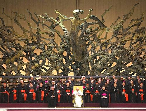 The Antichrist and a swarm of demons flying over the Pope and some Cardinals?
