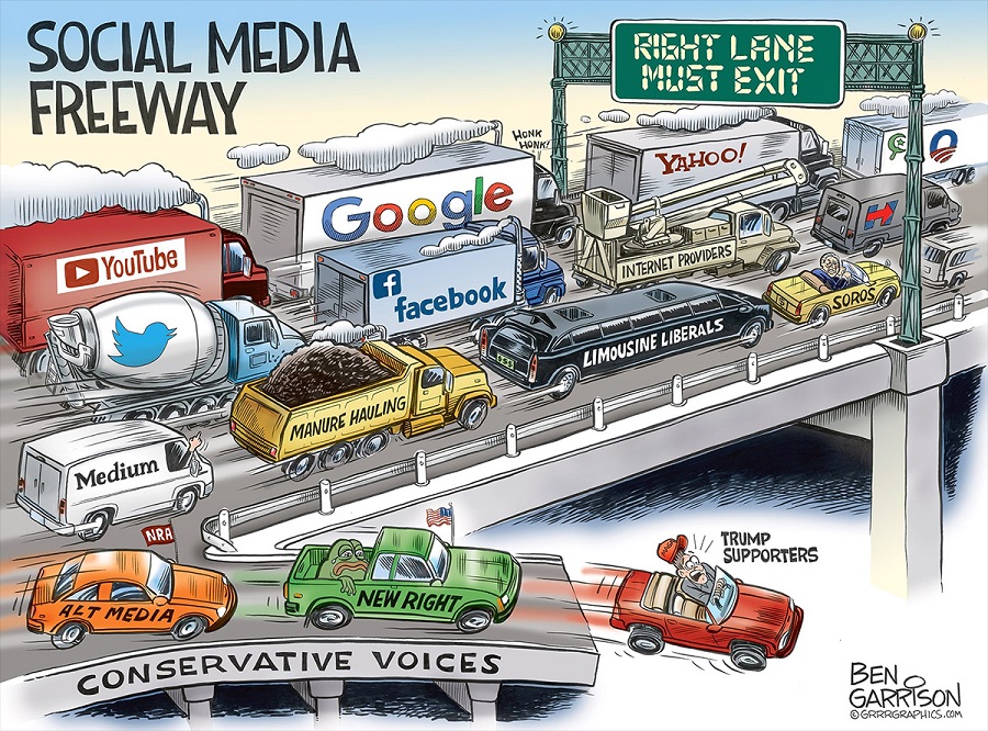 Social Media Highway; Right Lane Must Exit.