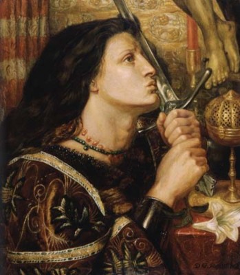 Dante Gabriel Rossetti. Joan of Arc kisses the sword of liberation.