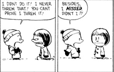 Calvin contradicts himself.