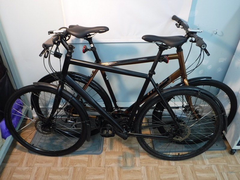 Pair of MEC Chinook urban bicycles.