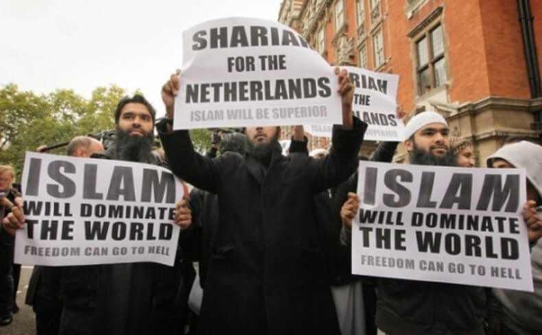 Pro-Sharia demonstration in the Netherlands.