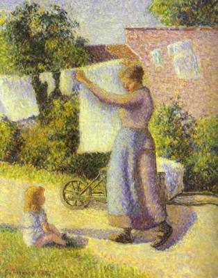 Camille Pissarro. Woman Hanging Laundry.