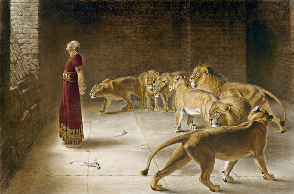 Briton Riviere. Daniel in the pit of lions.