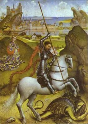 Rogier van der Weyden. Saint Georges et le Dragon.