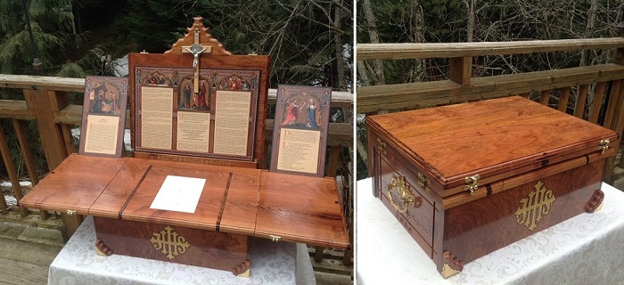 Portable altar to say Mass otherwise than in a church.