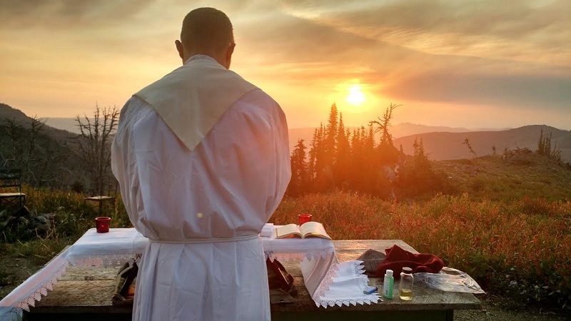 Mass in the wilderness.
