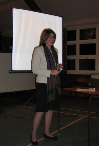Isabelle B�gin pouring out the information